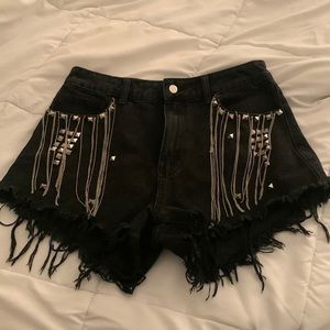Black Studded Fun Shorts